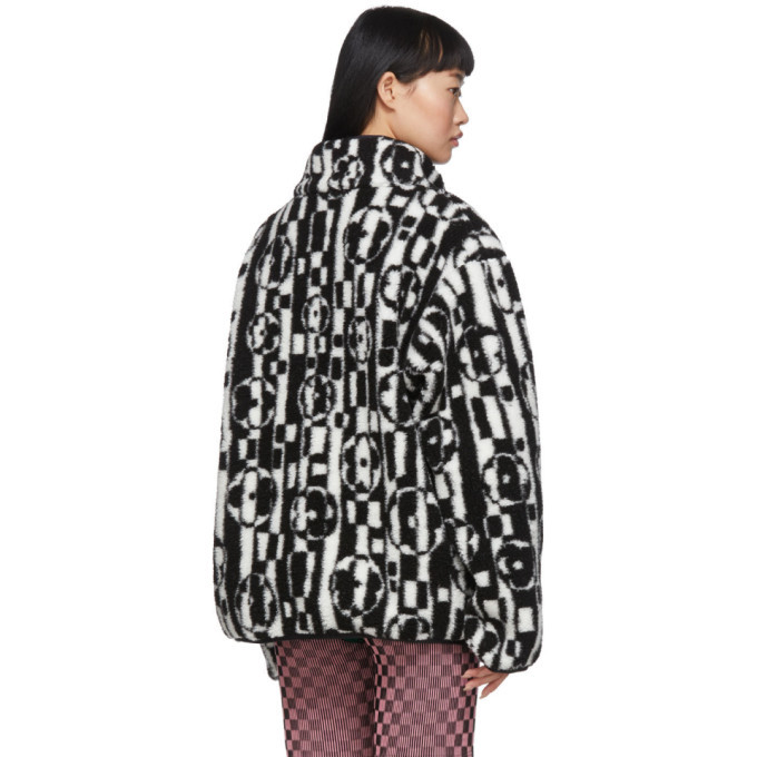 Ashley Williams Black and White Fleece Juju Jacket Ashley