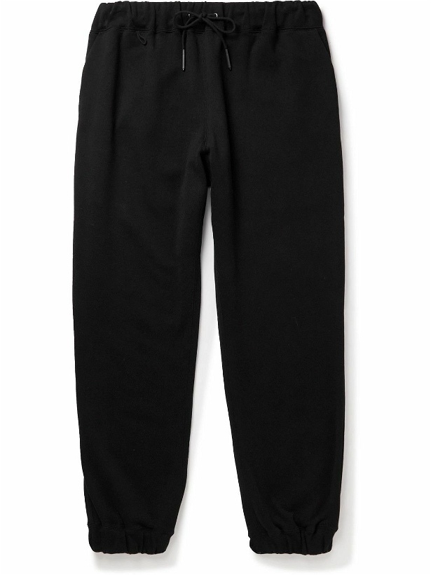 Photo: ATON - Zero Tsuri Tapered Cotton-Jersey Sweatpants - Black