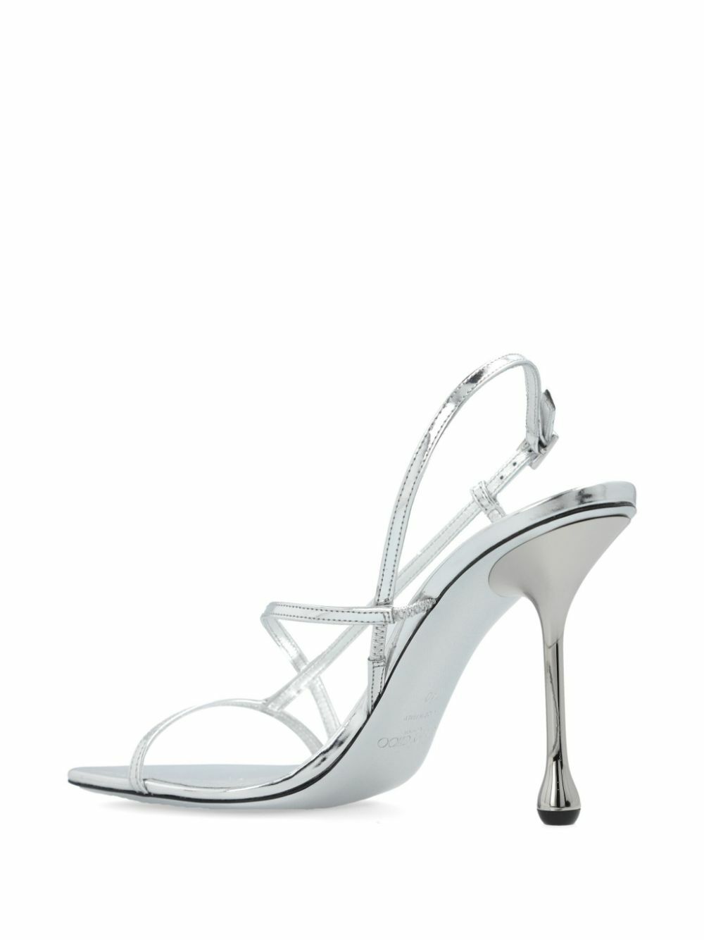 Jimmy Choo Silver-Tone Etana 80 Leather Sandals Jimmy Choo
