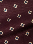 SAINT LAURENT - 8cm Printed Silk-Twill Tie - Burgundy