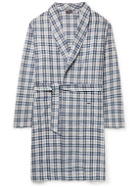 Hanro - Checked Cotton-Flannel Robe - Blue