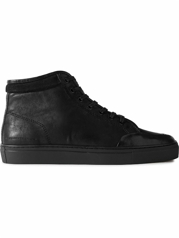 Photo: Belstaff - Rally Suede-Trimmed Leather High-Top Sneakers - Black
