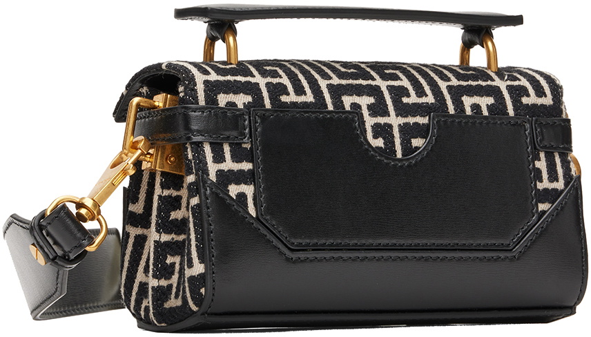 Balmain Black & Off-White B-Buzz 19 Bag Balmain