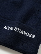 Acne Studios - Kinau Logo-Embroidered Distressed Wool-Blend Beanie