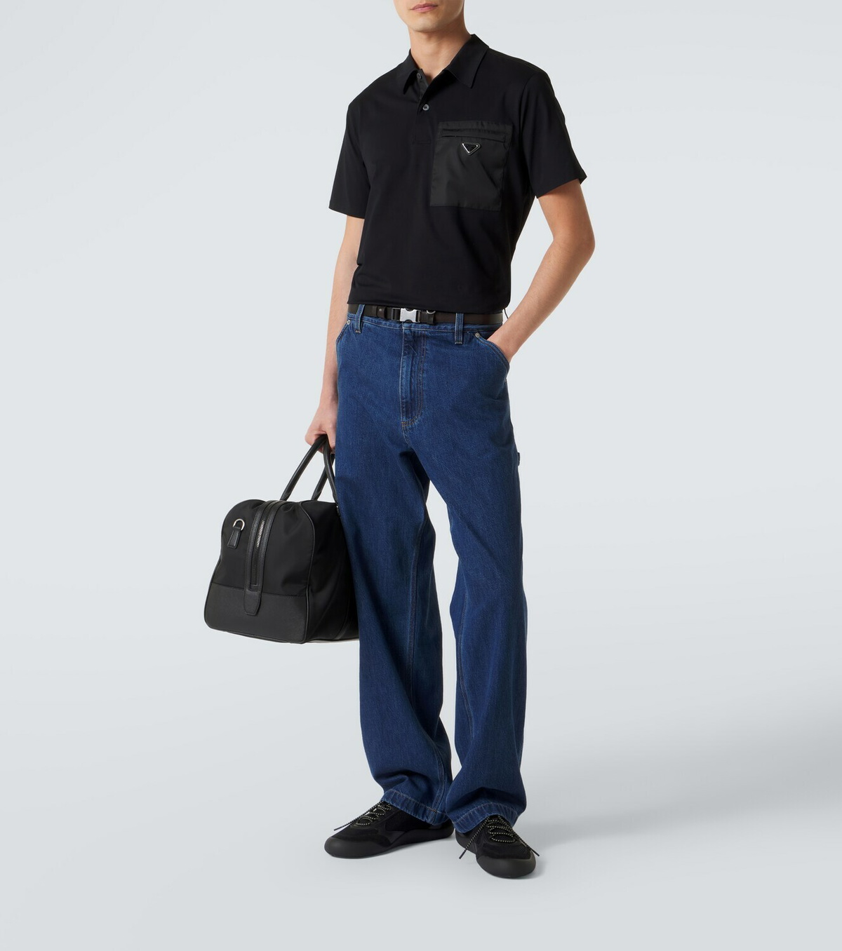 Prada Speedrock leather-trimmed sneakers