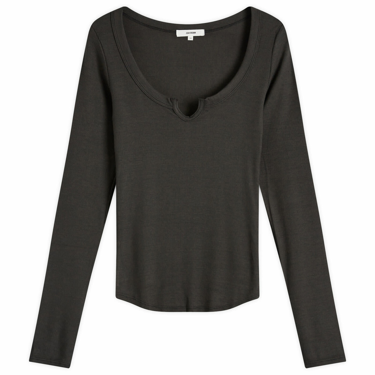 Joah Brown Women's Henley Long Sleeve Top in Vintage Black