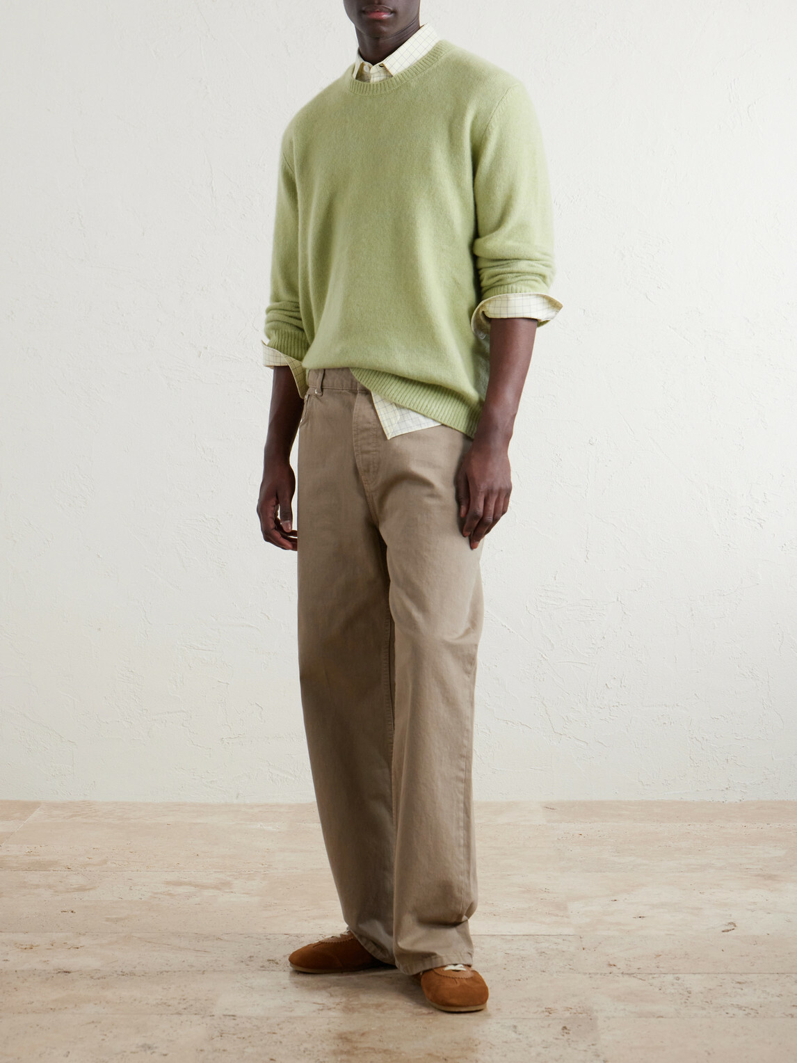 The Elder Statesman - Nimbus Cashmere and Silk-Blend Sweater - Green