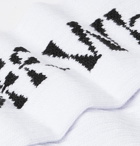 Off-White - Logo-Intarsia Cotton-Blend Socks - White
