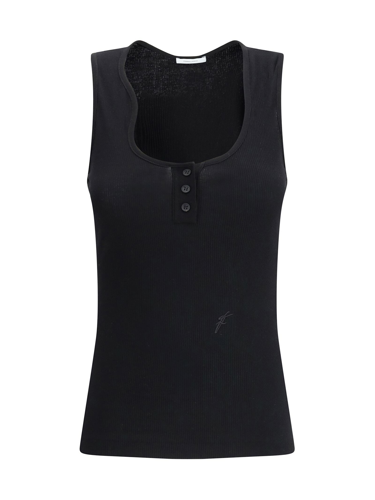 Tシャツ・カットソー FERRAGAMO SATIN SLEEVELESS TOP Salvatore Ferragamo Women's Elegant Sea Green Sleeveless
