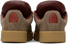 Lanvin Taupe & Burgundy Future Edition Hyper Curb Sneakers