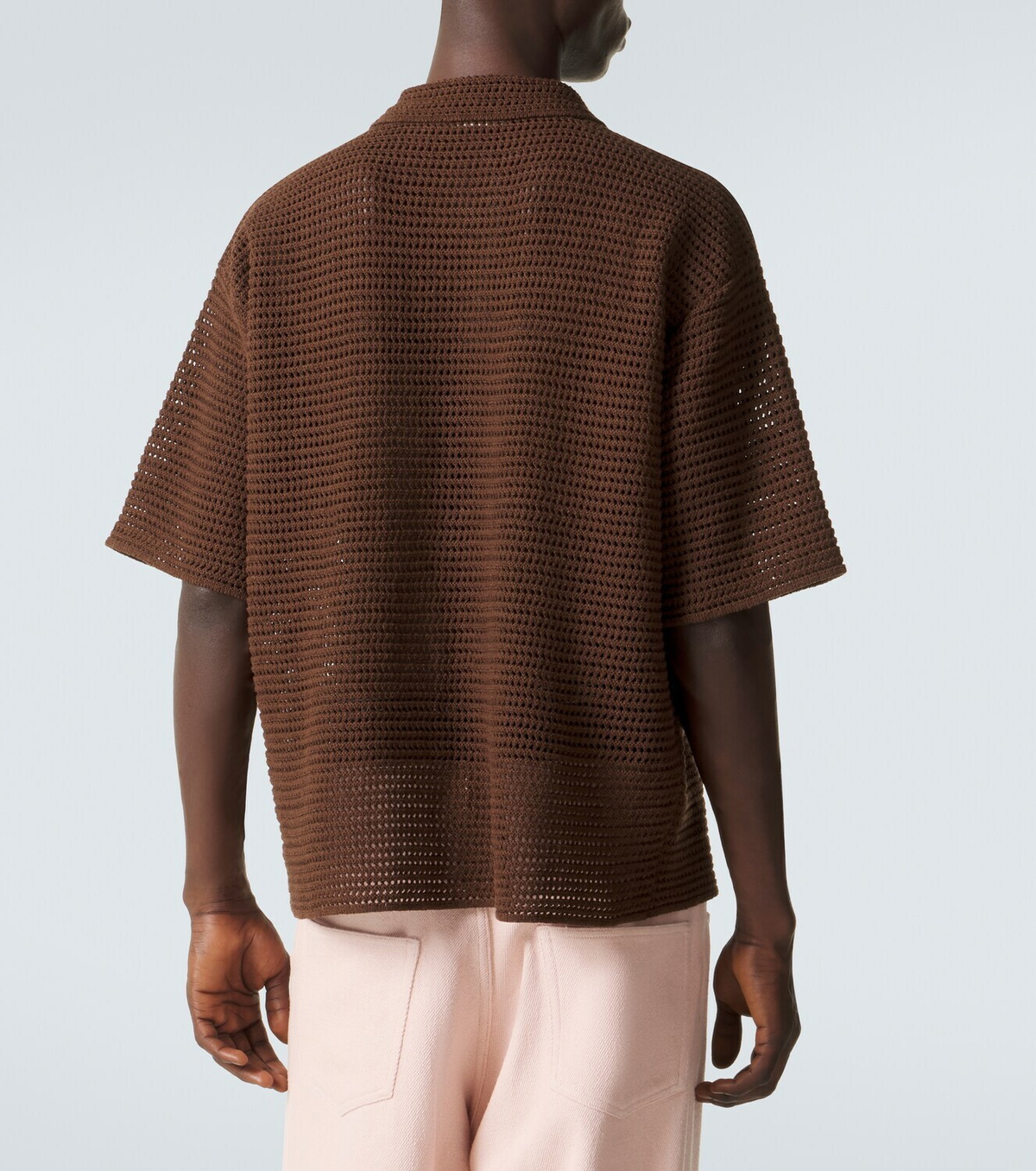 Auralee Open-knit cotton and silk polo sweater
