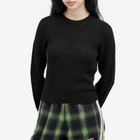 Palm Angels Women's Curved Logo Sweater in Black/Lime