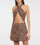 Reina Olga x Behati leopard-print miniskirt
