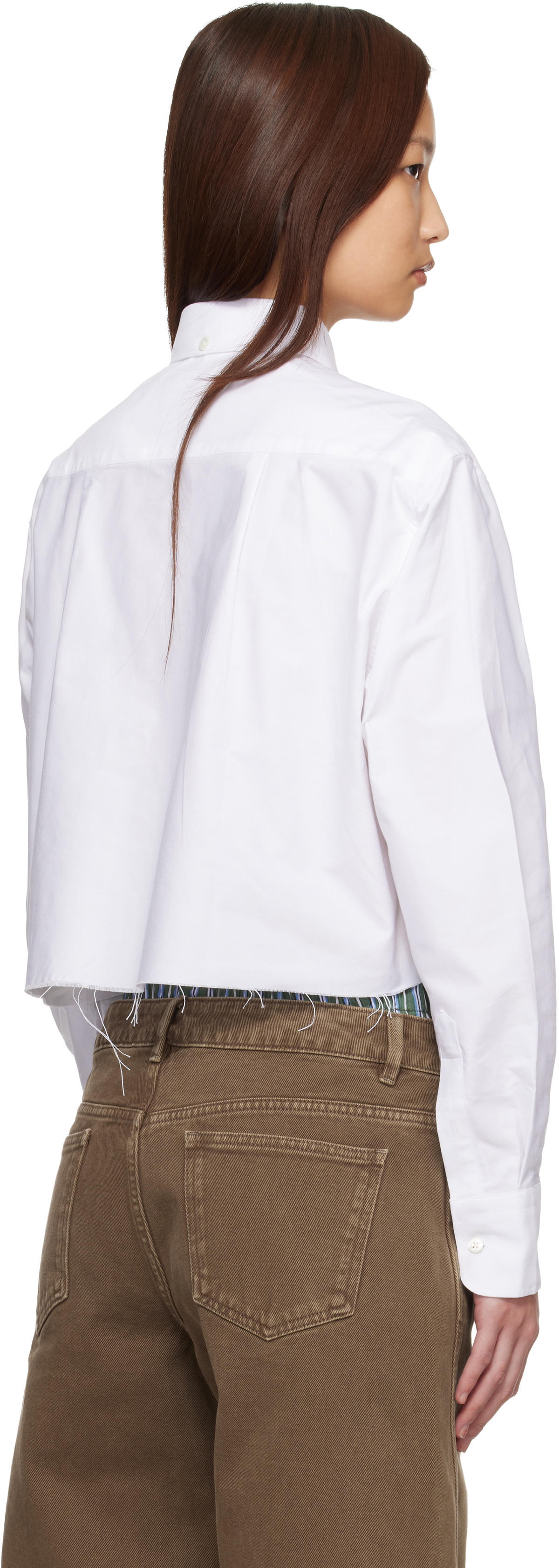 HommeGirls White Cropped Shirt