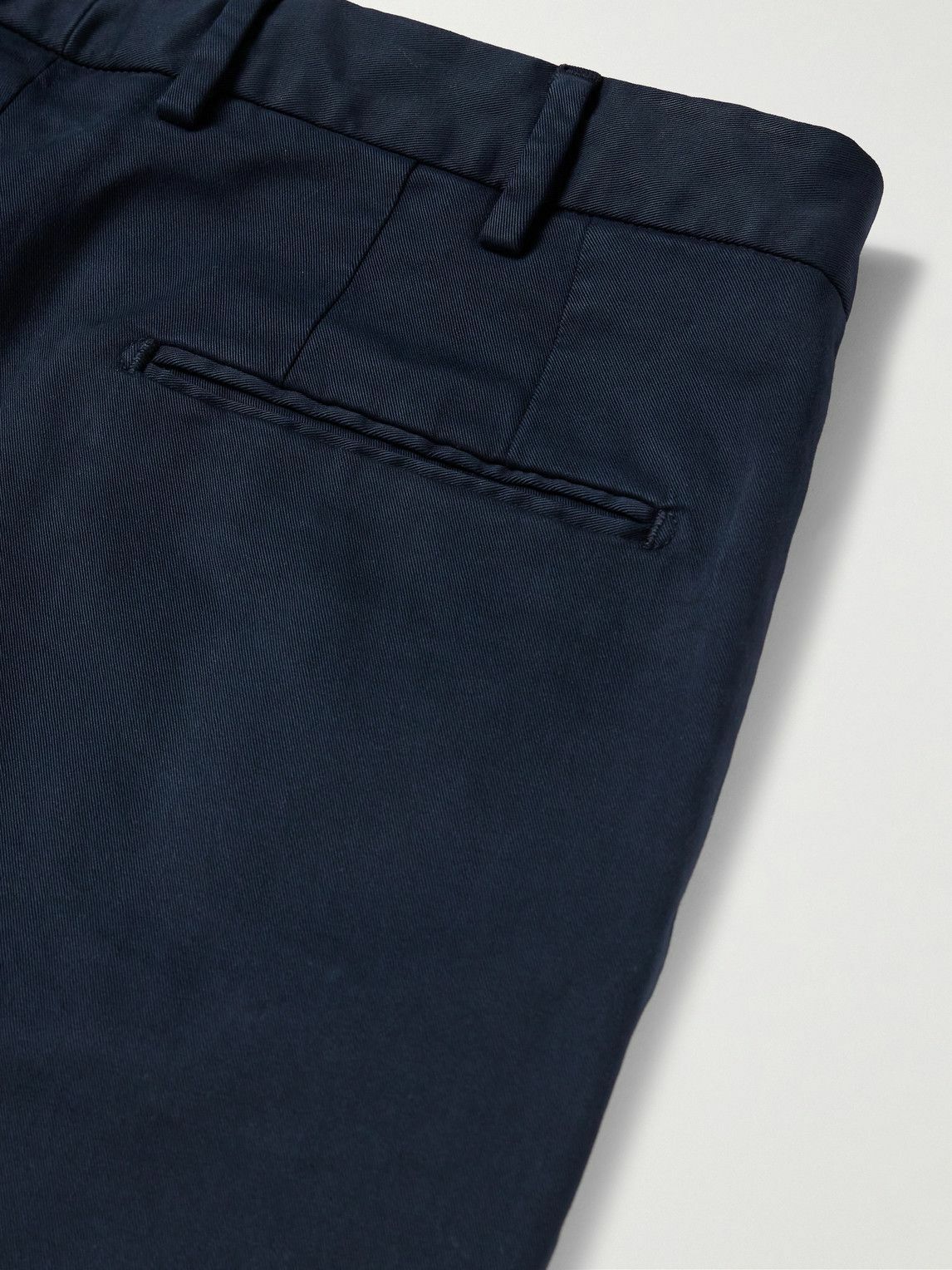 Thom Sweeney - Straight-Leg Cotton-Blend Twill Trousers - Blue