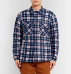 Noon Goons - Faux Shearling-Lined Checked Felt Overshirt - Men - Blue