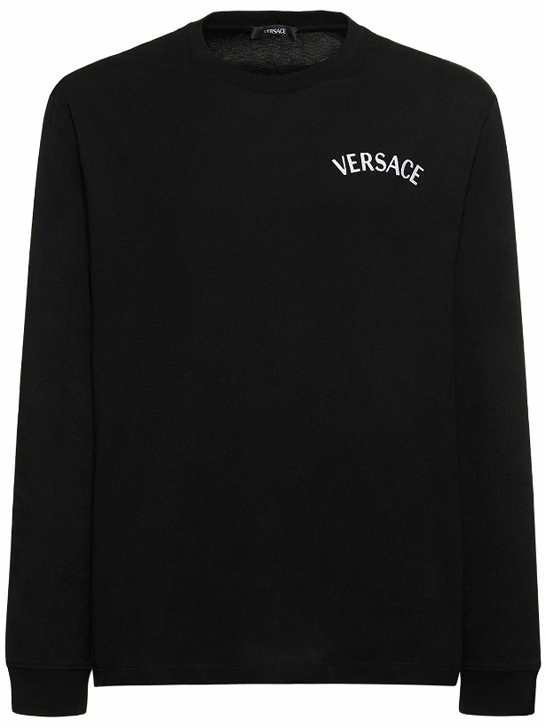 Photo: VERSACE - Logo Cotton Long Sleeve T-shirt