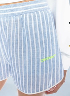 Off-White Striped Drawstring Shorts