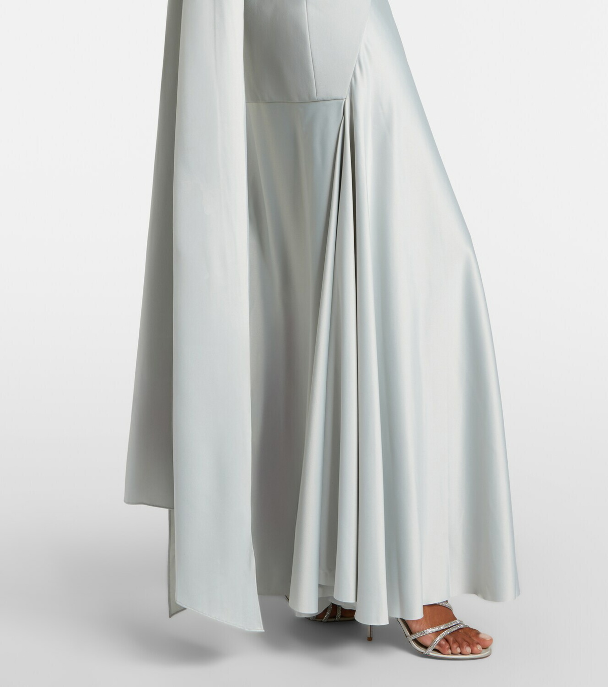 Solace London Cece halterneck crêpe and satin gown