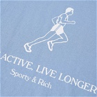 Sporty & Rich Live Longer T-Shirt in Periwinkle