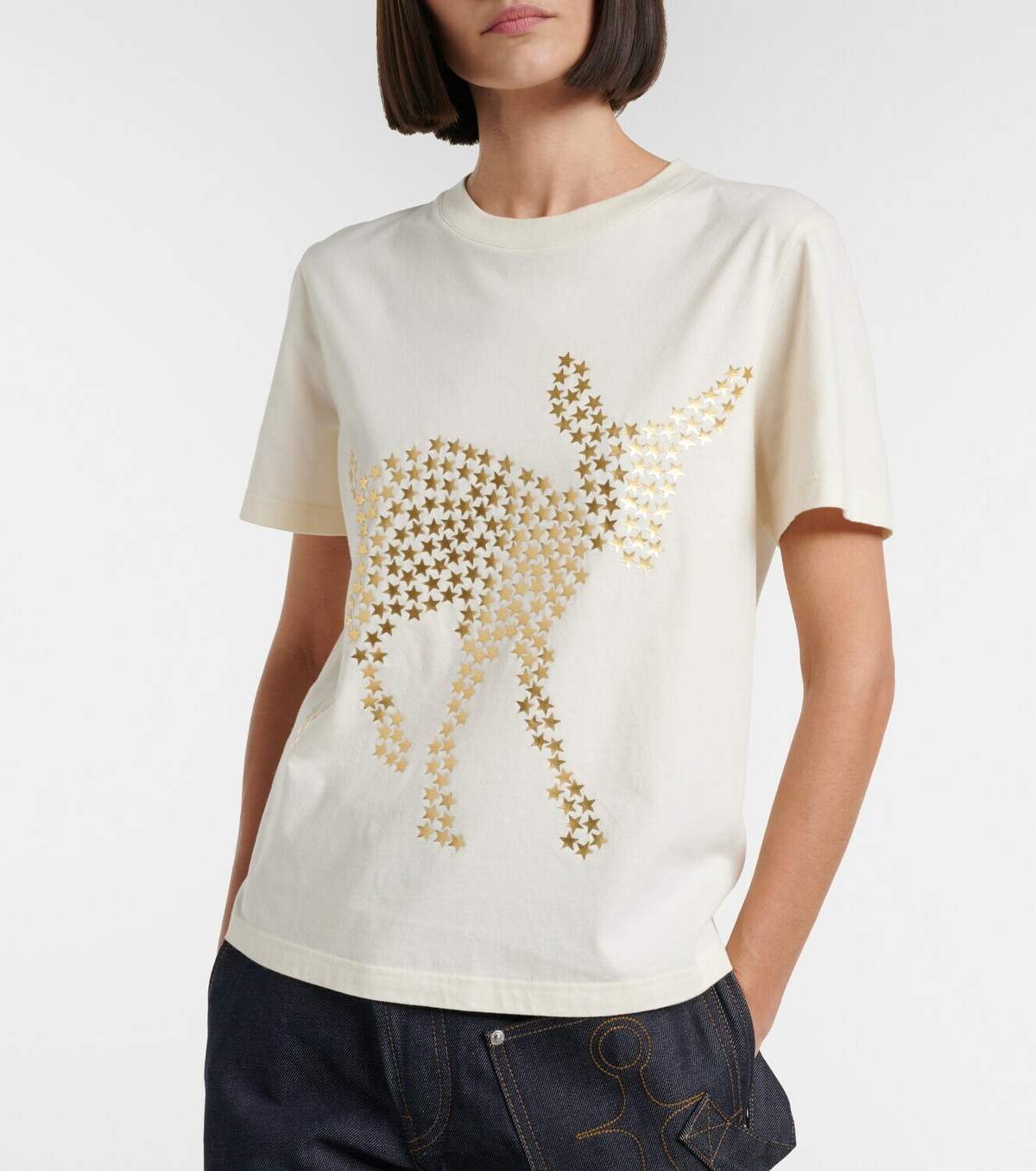 JW Anderson Embellished cotton jersey T-shirt