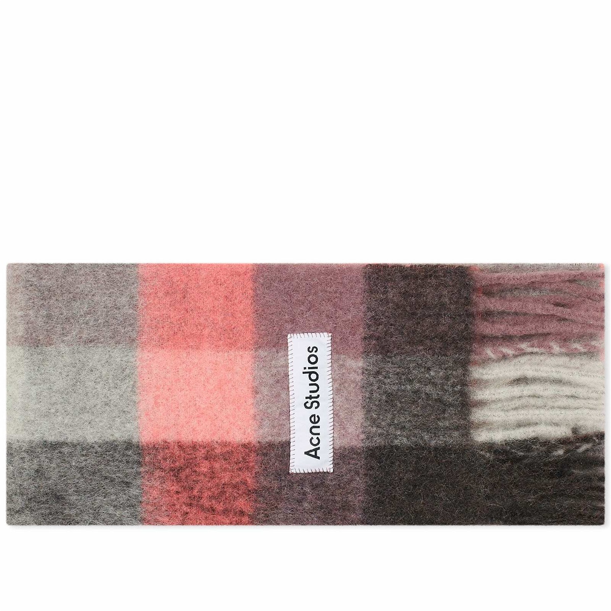 Photo: Acne Studios Men's Vally Check Scarf in Mauve/Bright Pink/Anthracite