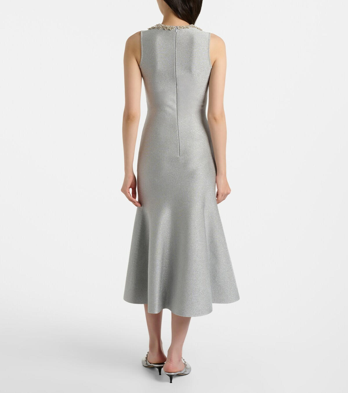 McQueen Embellished lamé cocktail dress