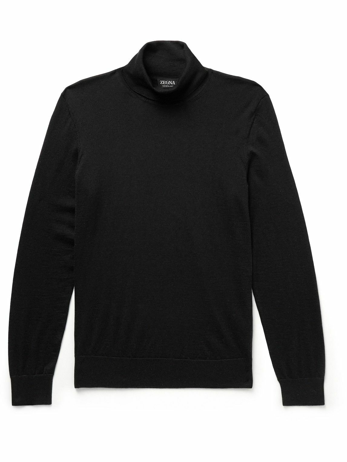 Zegna - Cashmere and Silk-Blend Rollneck Sweater - Black
