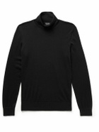 Zegna - Cashmere and Silk-Blend Rollneck Sweater - Black