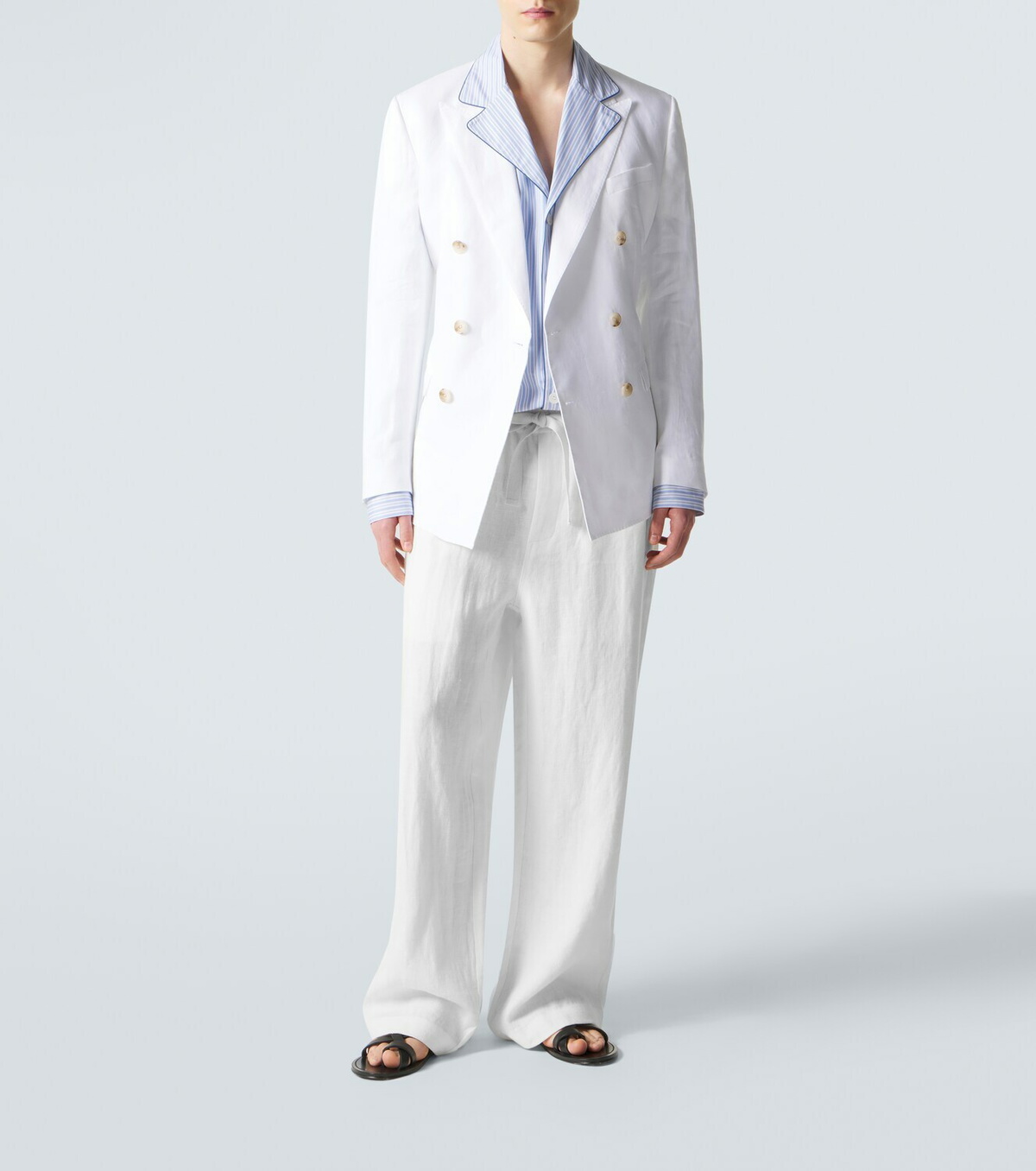 Dolce&Gabbana Striped cotton and silk poplin pajama shirt