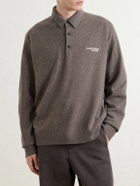 Acne Studios - Oversized Logo-Embroidered Wool and Yak-Blend Polo Sweater - Brown