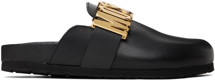 Photo: Moschino Black Maxi Lettering Logo Loafers