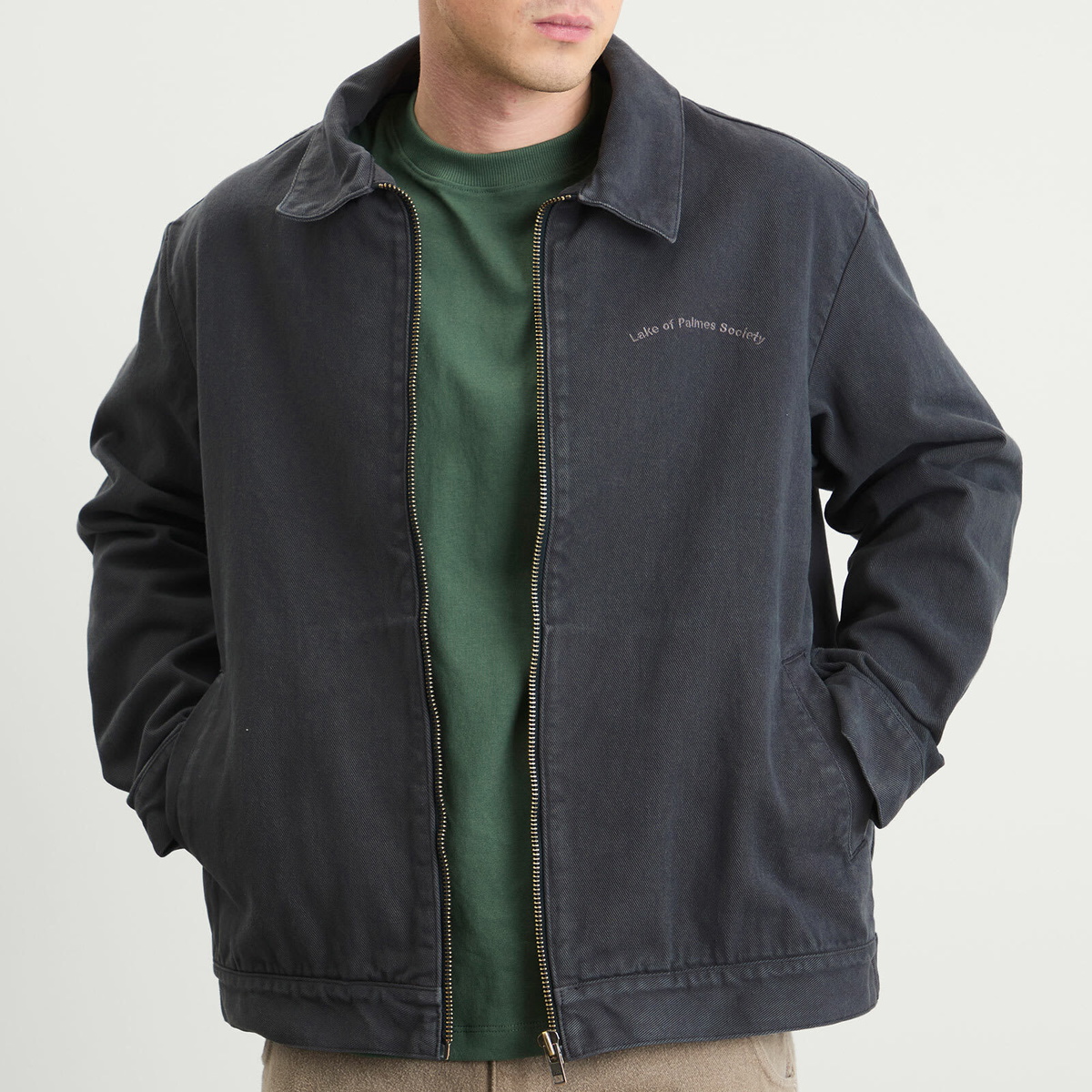 Palmes Men's Lake Zip Jacket in Charcoal