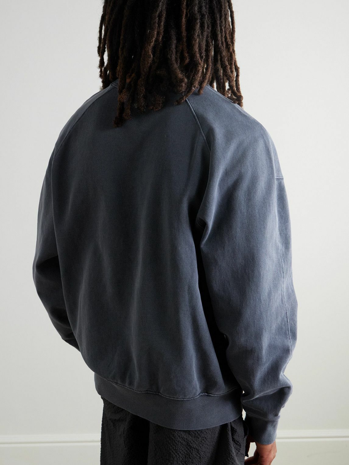 FrizmWORKS - OG Pigment-Dyed Cotton-Jersey Sweatshirt - Blue