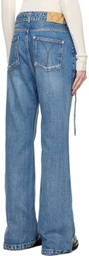 OPEN YY Blue Belted Loose Bootcut Jeans