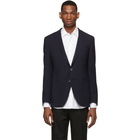 Boss Navy Virgin Wool Raye Blazer