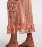 Anna Kosturova Rosette crochet cotton midi skirt