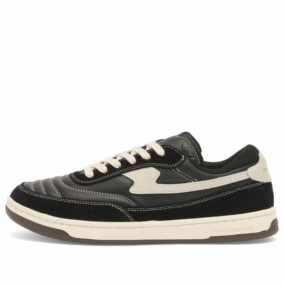 Stepney Workers Club Men's Casson S-Strike Leather Suede Sneaker in Black