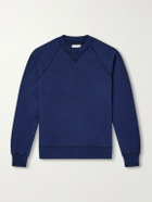Drake's - Garment-Washed Cotton-Jersey Sweatshirt - Blue