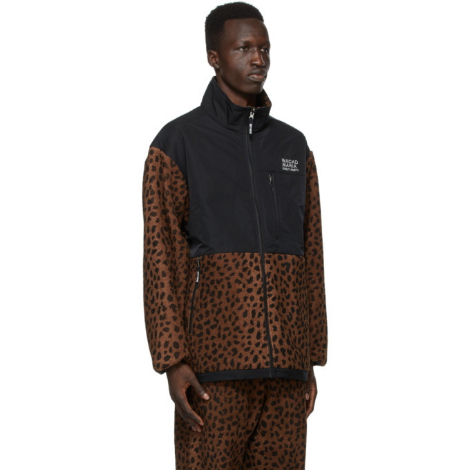 WACKO MARIA Brown and Black Fleece Leopard Jacket Wacko Maria