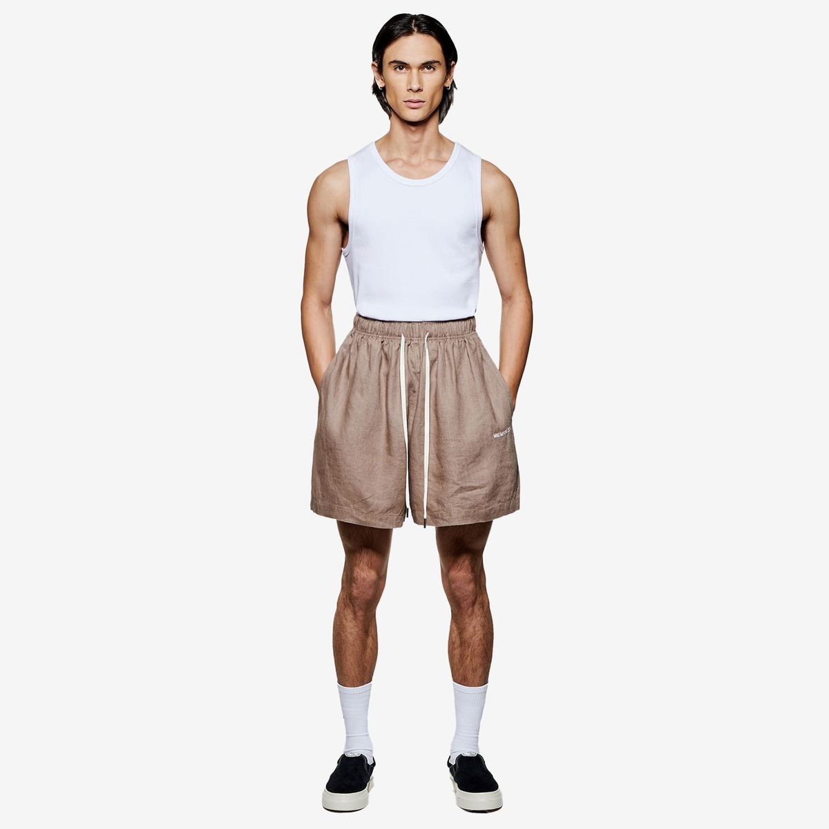 MKI Men's Linen Shorts in Mushroom