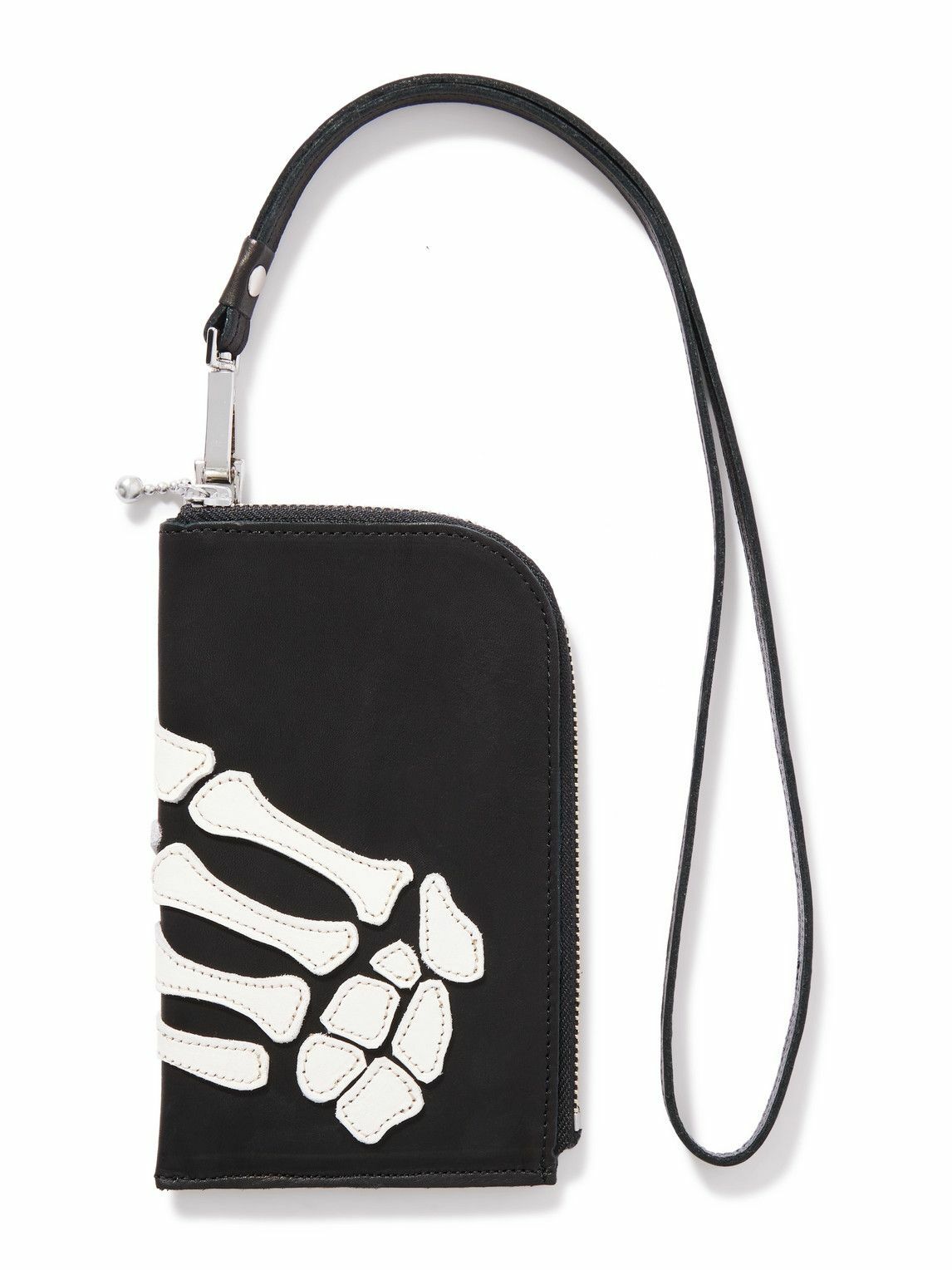 KAPITAL - Thumbs-Up Appliquéd Leather Pouch
