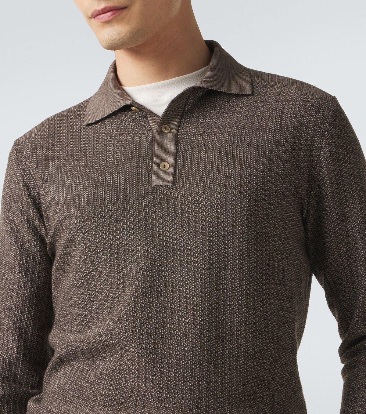 Agnona Wool and silk polo sweater
