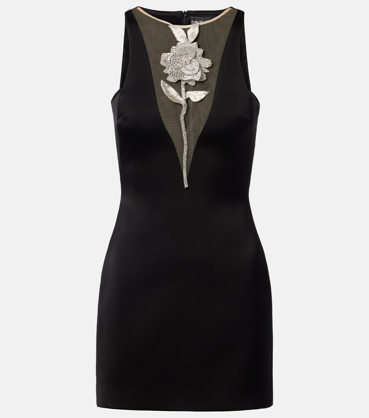 David Koma Embellished floral satin minidress
