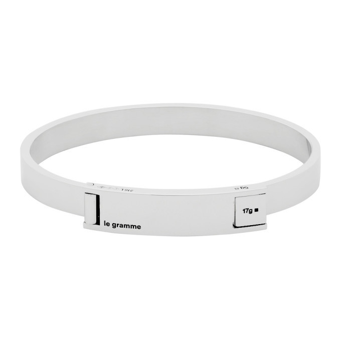 Photo: Le Gramme Silver Slick Polished Assemblage Le 21 Grammes Ribbon Bracelet