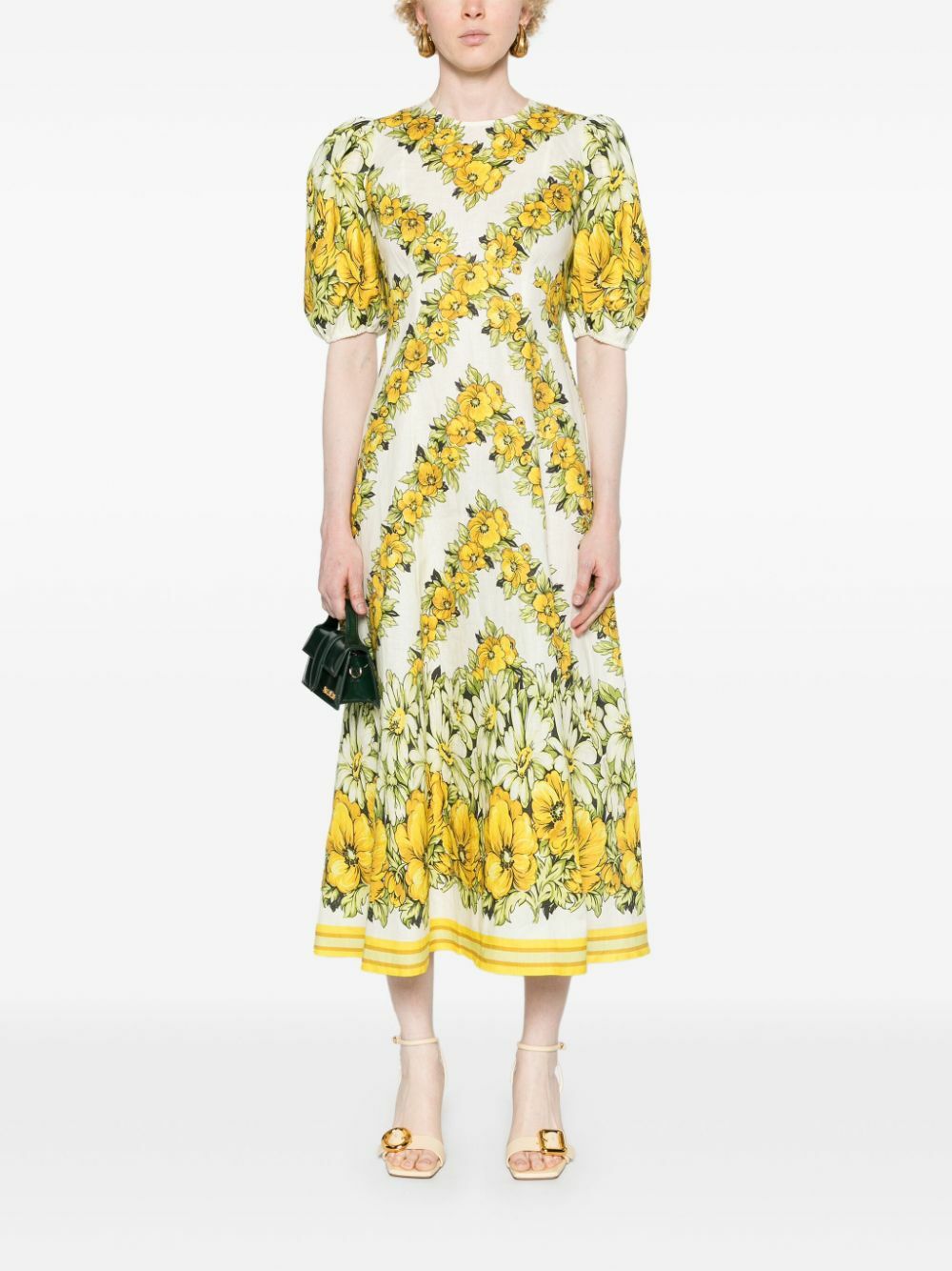 ALEMAIS Yellow Gisela Flax Midi Dress ALMAIS