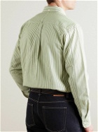 Mr P. - Button-Down Collar Striped Organic Cotton Oxford Shirt - Green