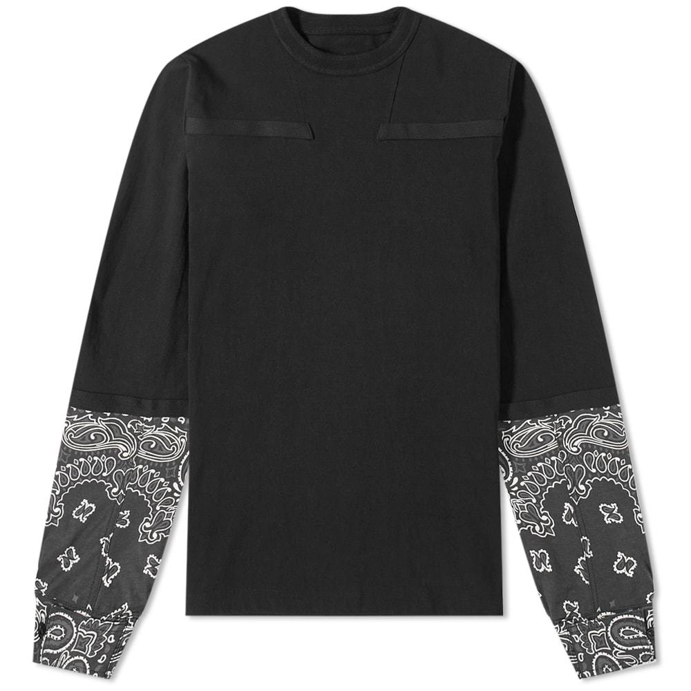 Sacai Bandana Print Quilted Cotton Shirt Jacket in Gray