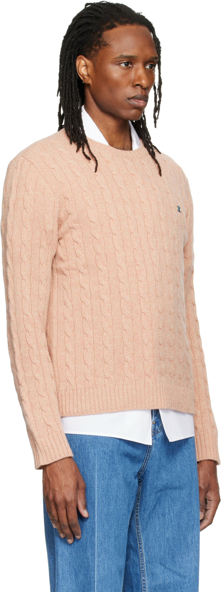 Valentino Pink Cable-Knit Wool Sweater
