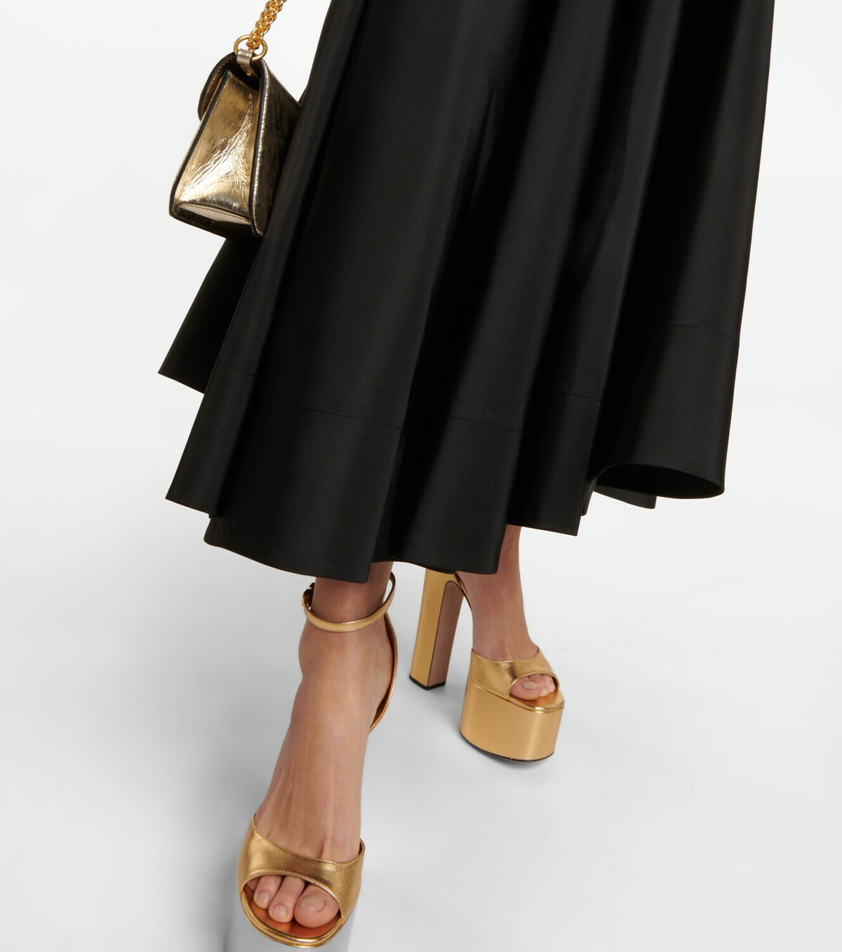 Silk faille midi skirt cheap